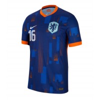 Camiseta Países Bajos Joey Veerman #16 Visitante Equipación Eurocopa 2024 manga corta